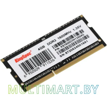 Оперативная память KingSpec 4GB DDR3 PC3-12800 (KS1600D3N13504G) картинка 3